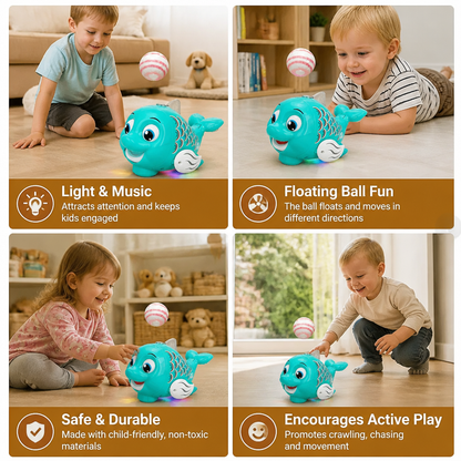 Interactive Floating Ball Fish Toy with Lights & Music