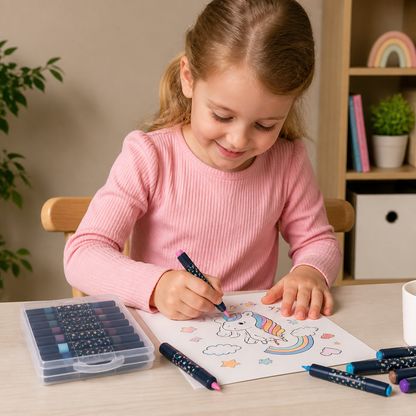 Glitter Dual-Tip Acrylic Paint Marker Set