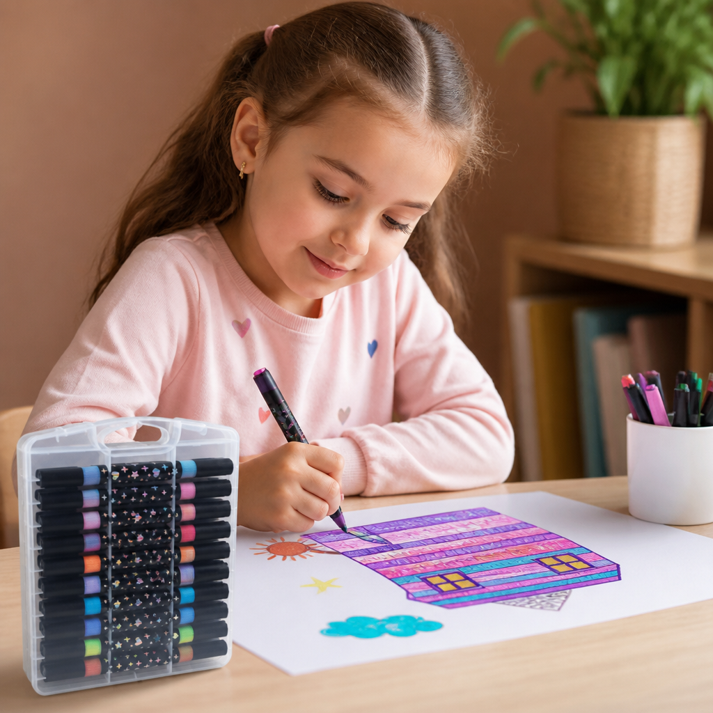 Glitter Dual-Tip Acrylic Paint Marker Set