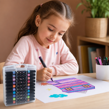 Glitter Dual-Tip Acrylic Paint Marker Set