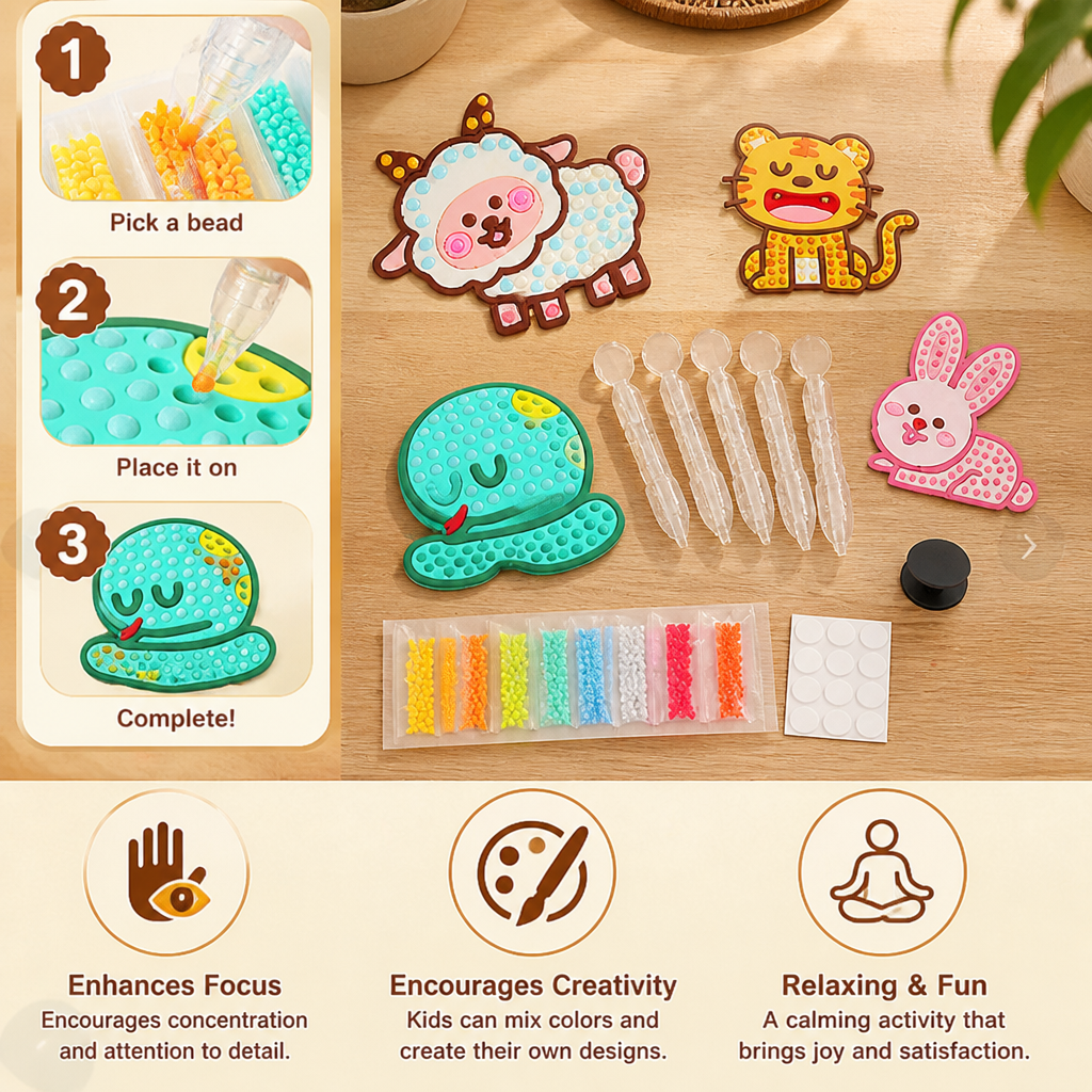 DIY Dot Bead Sticker Art Kit for Kids