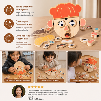 Wooden Facial Expressions & Emotions Learning Toy for Kids