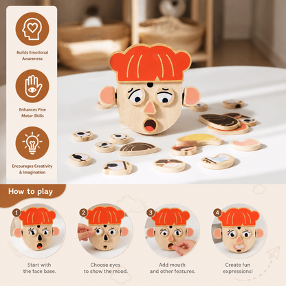 Wooden Facial Expressions & Emotions Learning Toy for Kids
