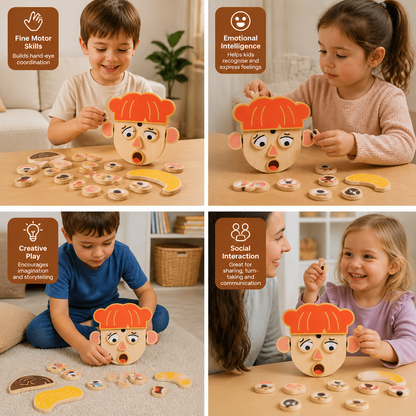 Wooden Facial Expressions & Emotions Learning Toy for Kids
