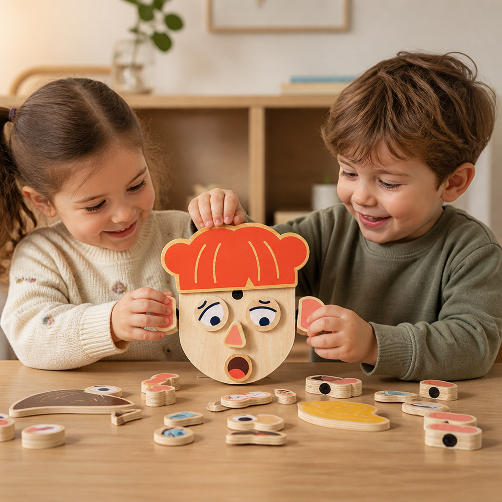 Wooden Facial Expressions & Emotions Learning Toy for Kids