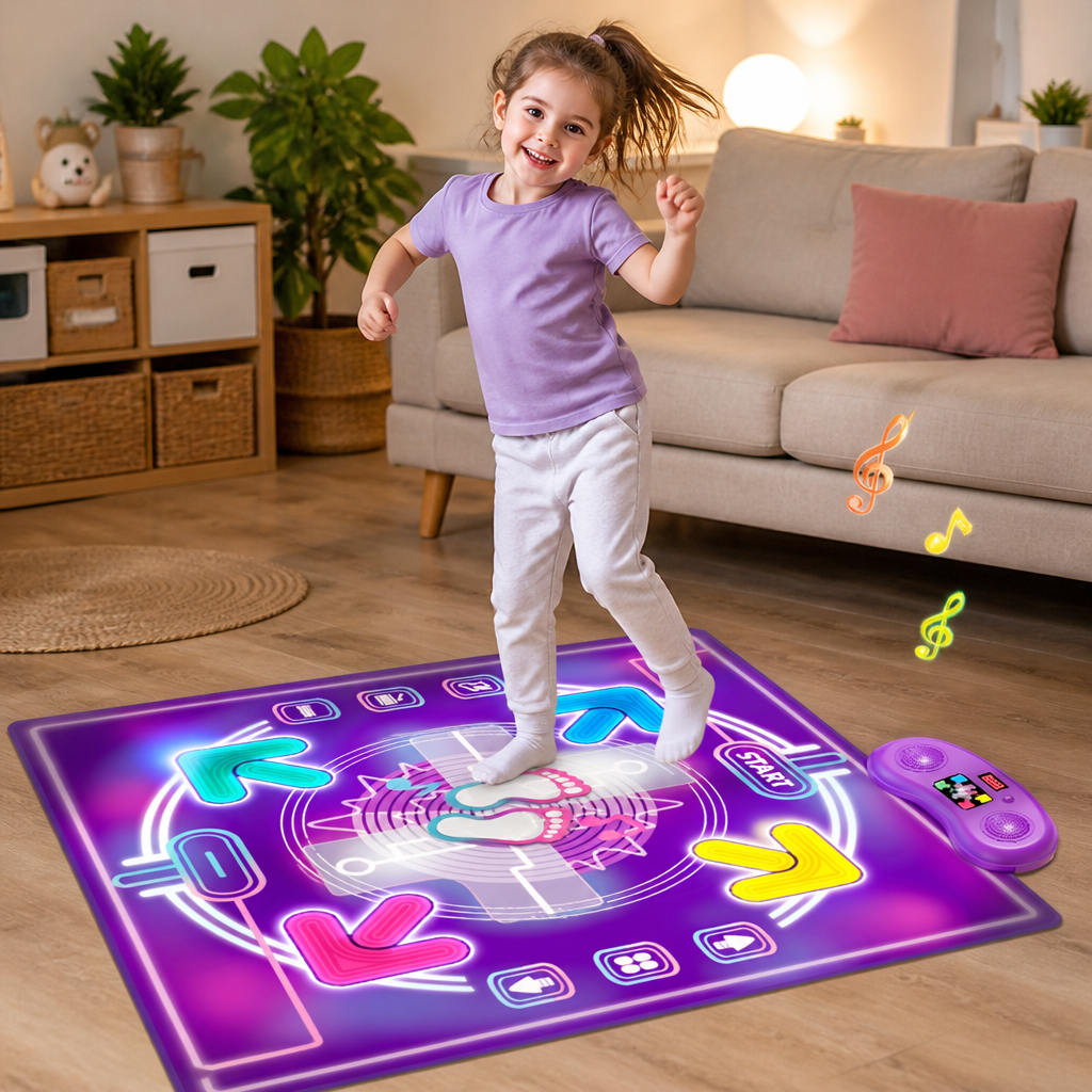Interactive Musical Dance Mat with LED Lights for Kids