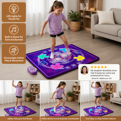 Interactive Musical Dance Mat with LED Lights for Kids