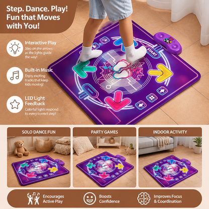 Interactive Musical Dance Mat with LED Lights for Kids