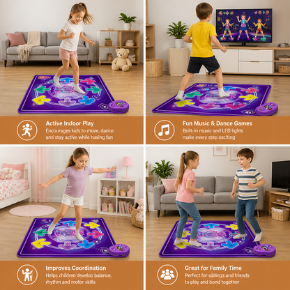 Interactive Musical Dance Mat with LED Lights for Kids