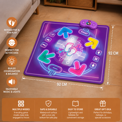 Interactive Musical Dance Mat with LED Lights for Kids