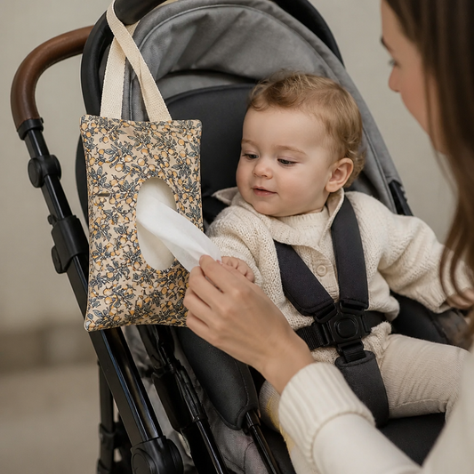 Hanging Tissue Holder for Strollers, Cribs & Cars
