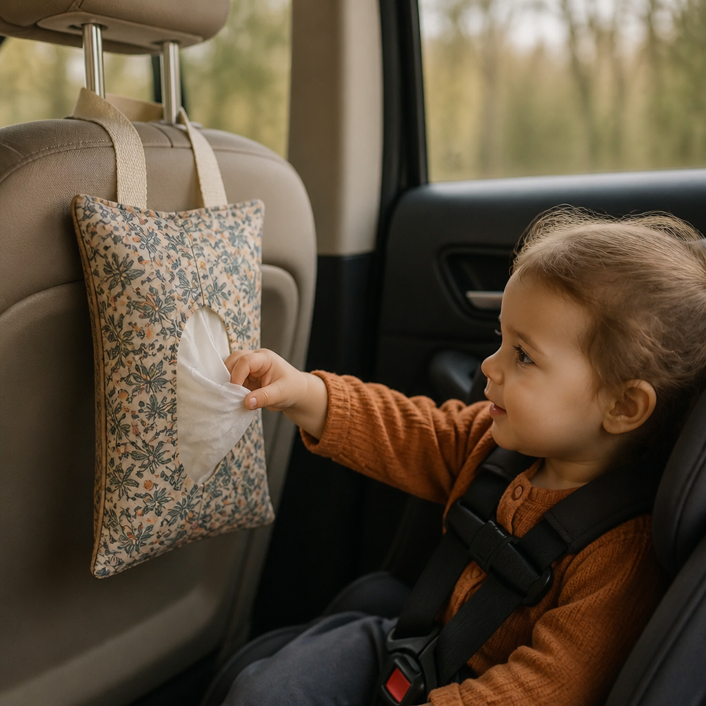Hanging Tissue Holder for Strollers, Cribs & Cars