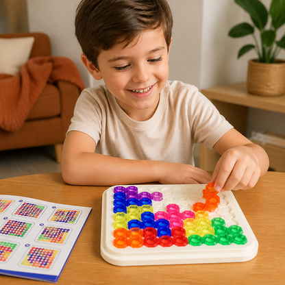 Rainbow Bead Puzzle Board – Logic & Problem-Solving Game