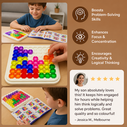 Rainbow Bead Puzzle Board – Logic & Problem-Solving Game