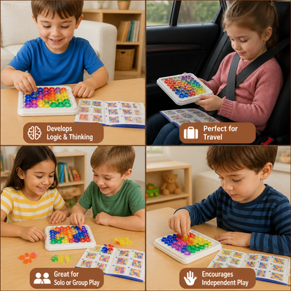 Rainbow Bead Puzzle Board – Logic & Problem-Solving Game