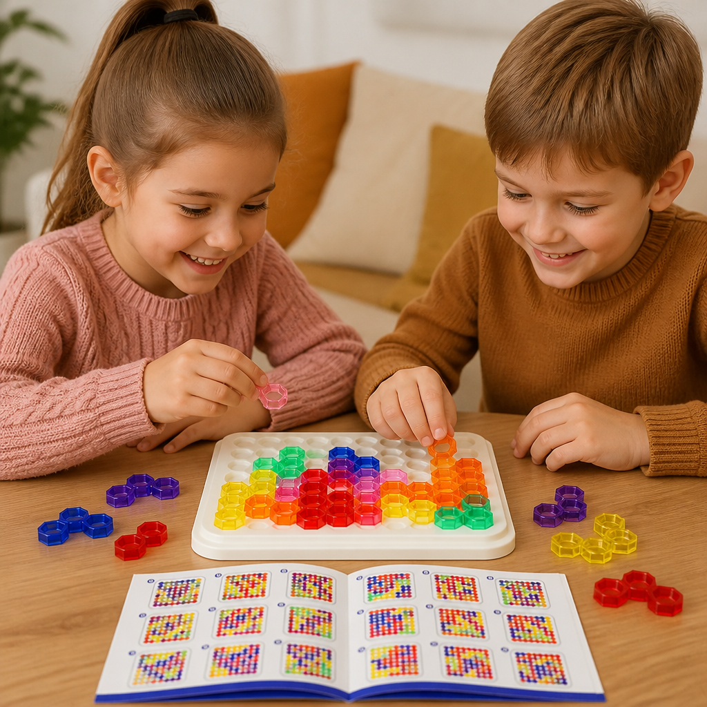 Rainbow Bead Puzzle Board – Logic & Problem-Solving Game