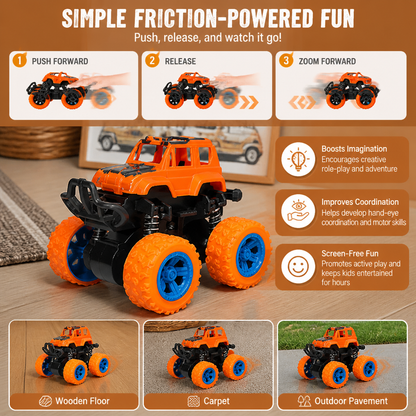 Friction-Powered Monster Truck Stunt Car for Kids