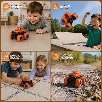 Friction-Powered Monster Truck Stunt Car for Kids