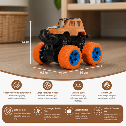 Friction-Powered Monster Truck Stunt Car for Kids