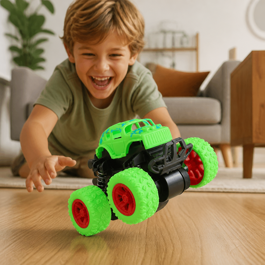 Friction-Powered Monster Truck Stunt Car for Kids