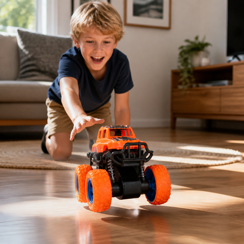 Friction-Powered Monster Truck Stunt Car for Kids