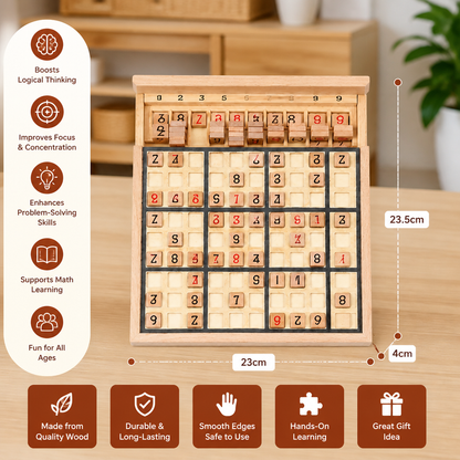 Wooden Sudoku Puzzle Board – Educational Logic & Math Game