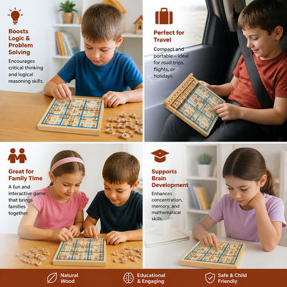 Wooden Sudoku Puzzle Board – Educational Logic & Math Game