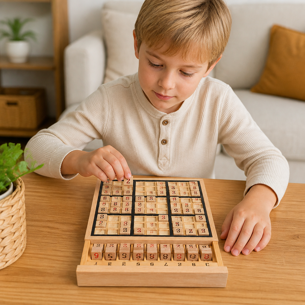 Wooden Sudoku Puzzle Board – Educational Logic & Math Game