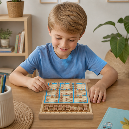 Wooden Sudoku Puzzle Board – Educational Logic & Math Game