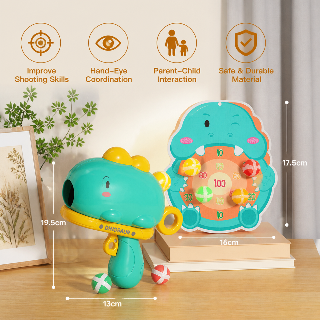 Dinosaur Sticky Ball Shooter – Target Shooting Game for Kids