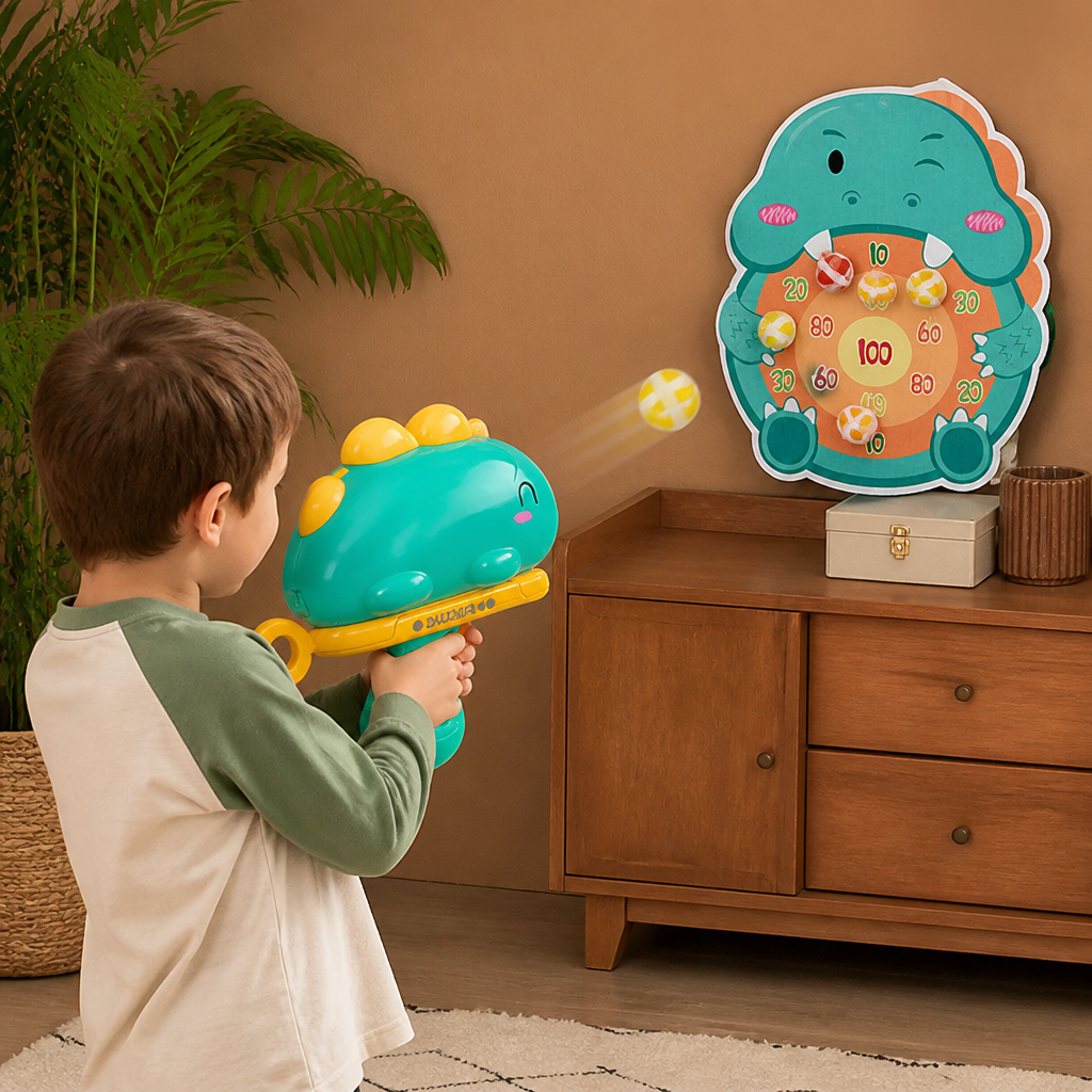 Dinosaur Sticky Ball Shooter – Target Shooting Game for Kids