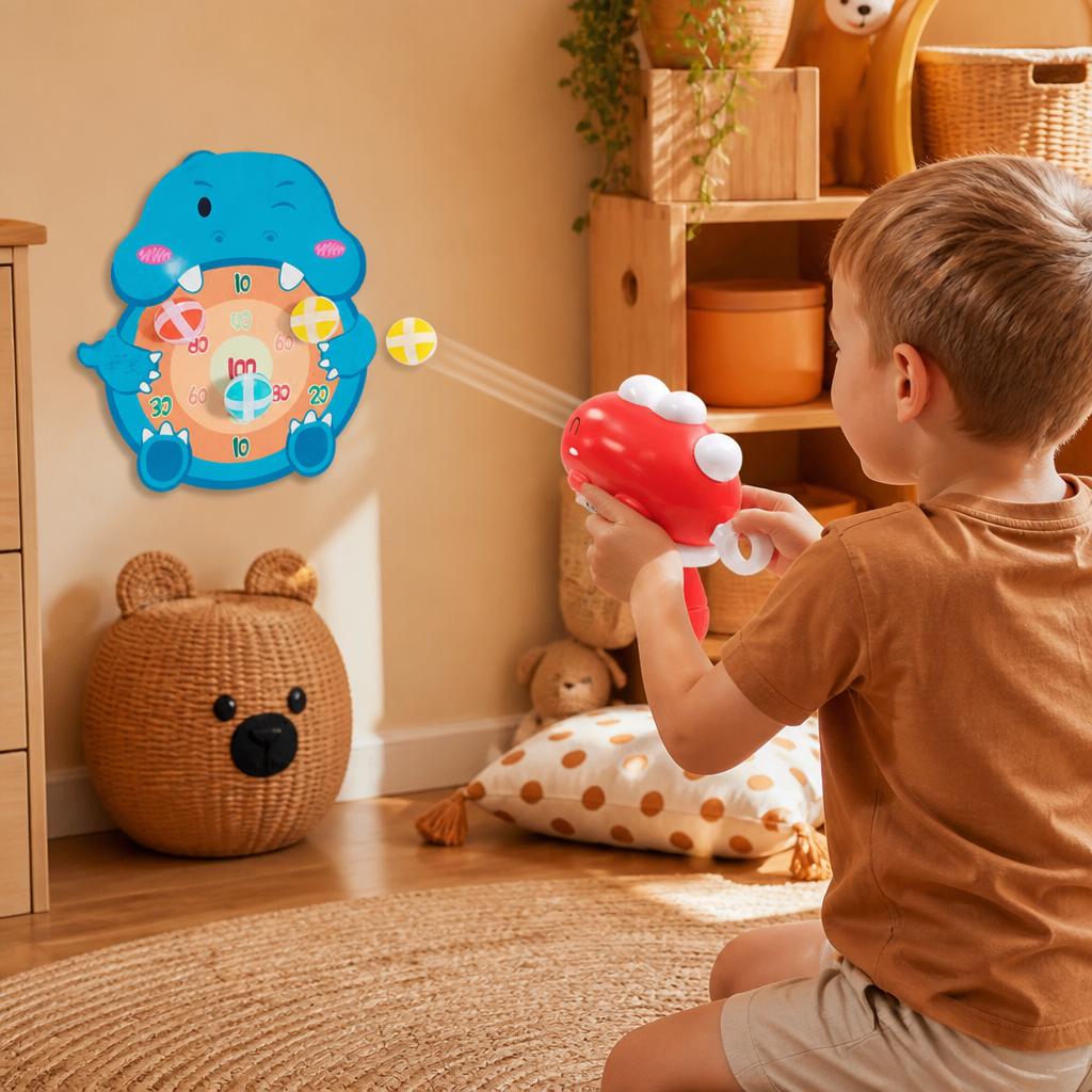 Dinosaur Sticky Ball Shooter – Target Shooting Game for Kids