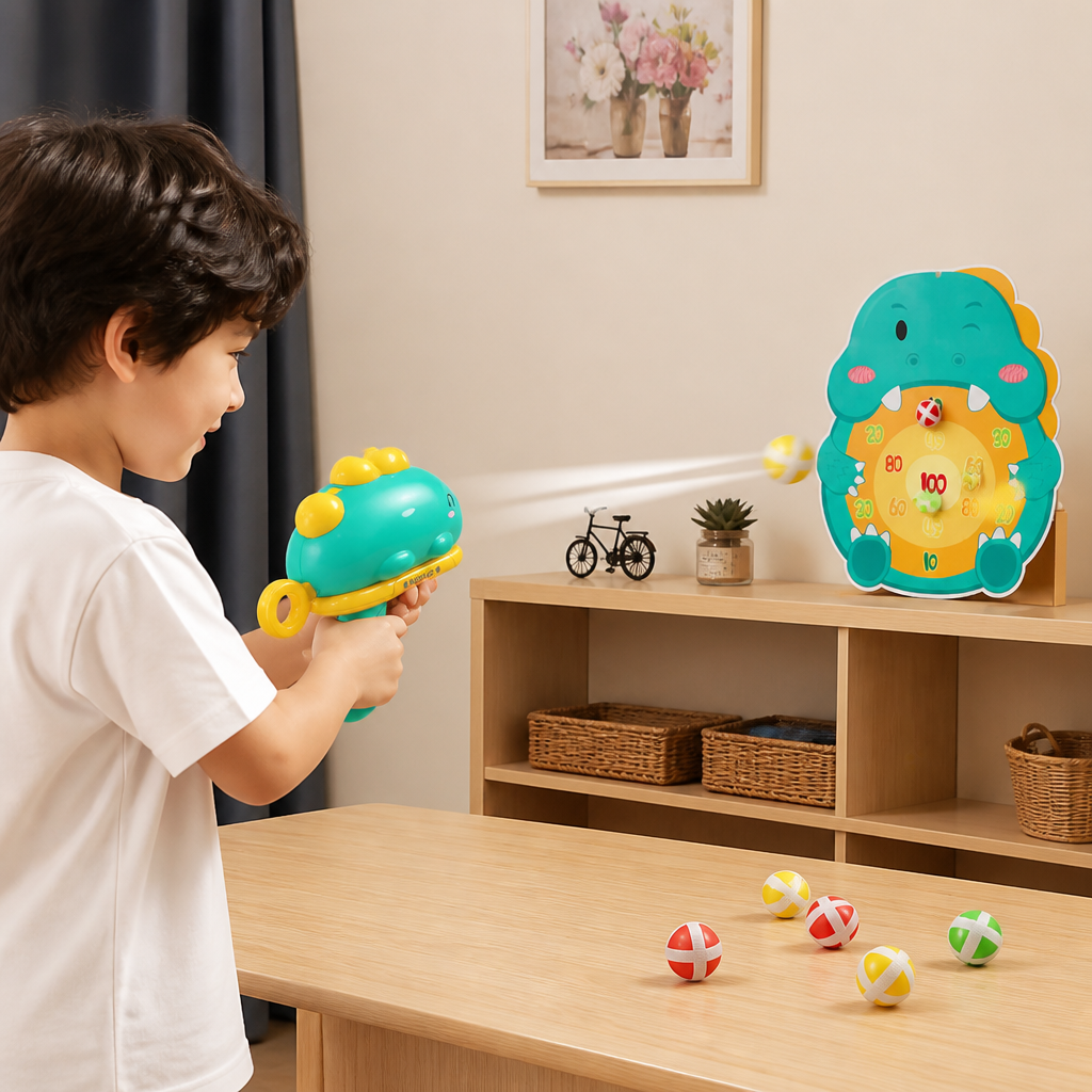 Dinosaur Sticky Ball Shooter – Target Shooting Game for Kids