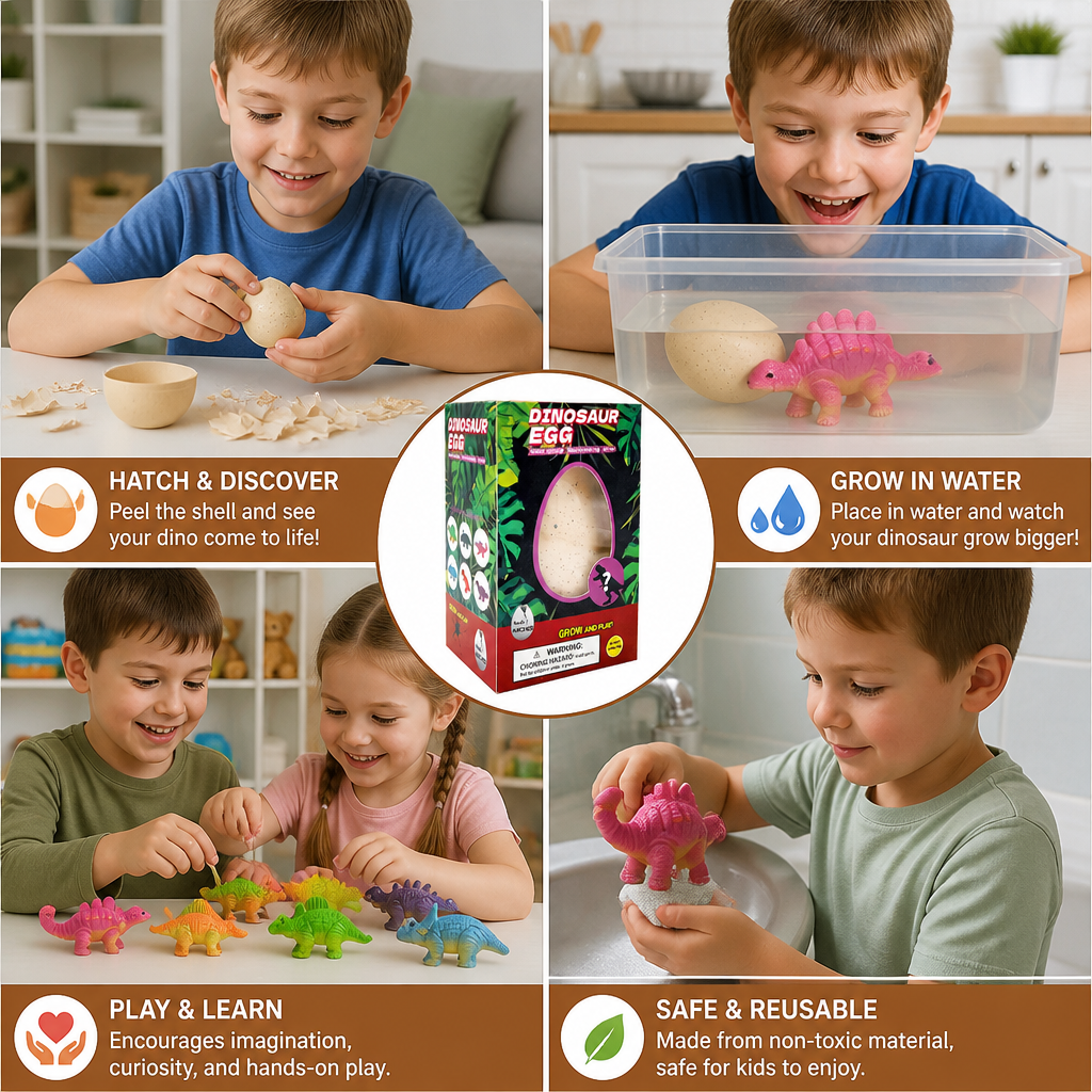 Educational Grow-in-Water Dinosaur Hatching Egg Toy for Kids