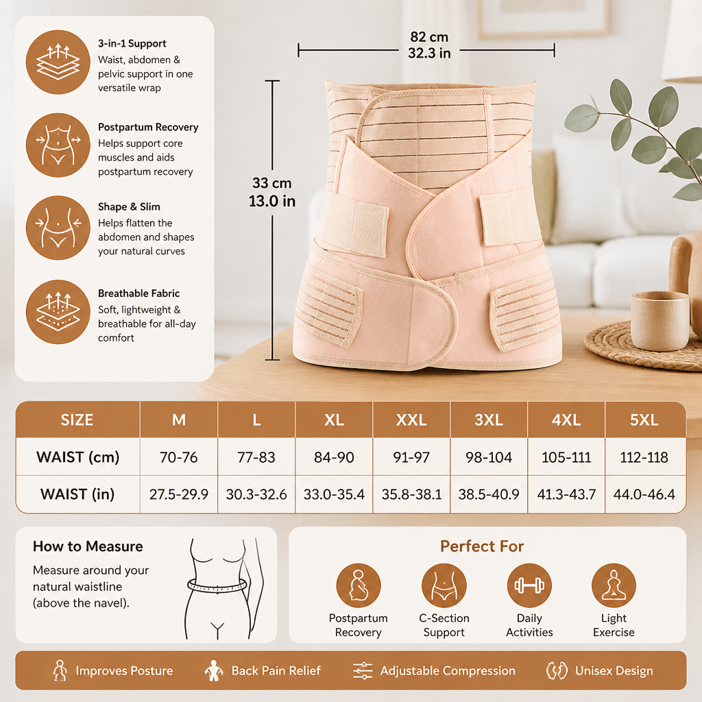 3-in-1 Postpartum Belly Support & Recovery Wrap