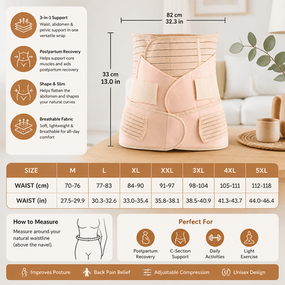 3-in-1 Postpartum Belly Support & Recovery Wrap