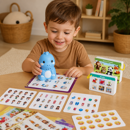 Interactive Dinosaur Talking Flash Cards & Stickers – Montessori Phonics & Sight Words Learning Set