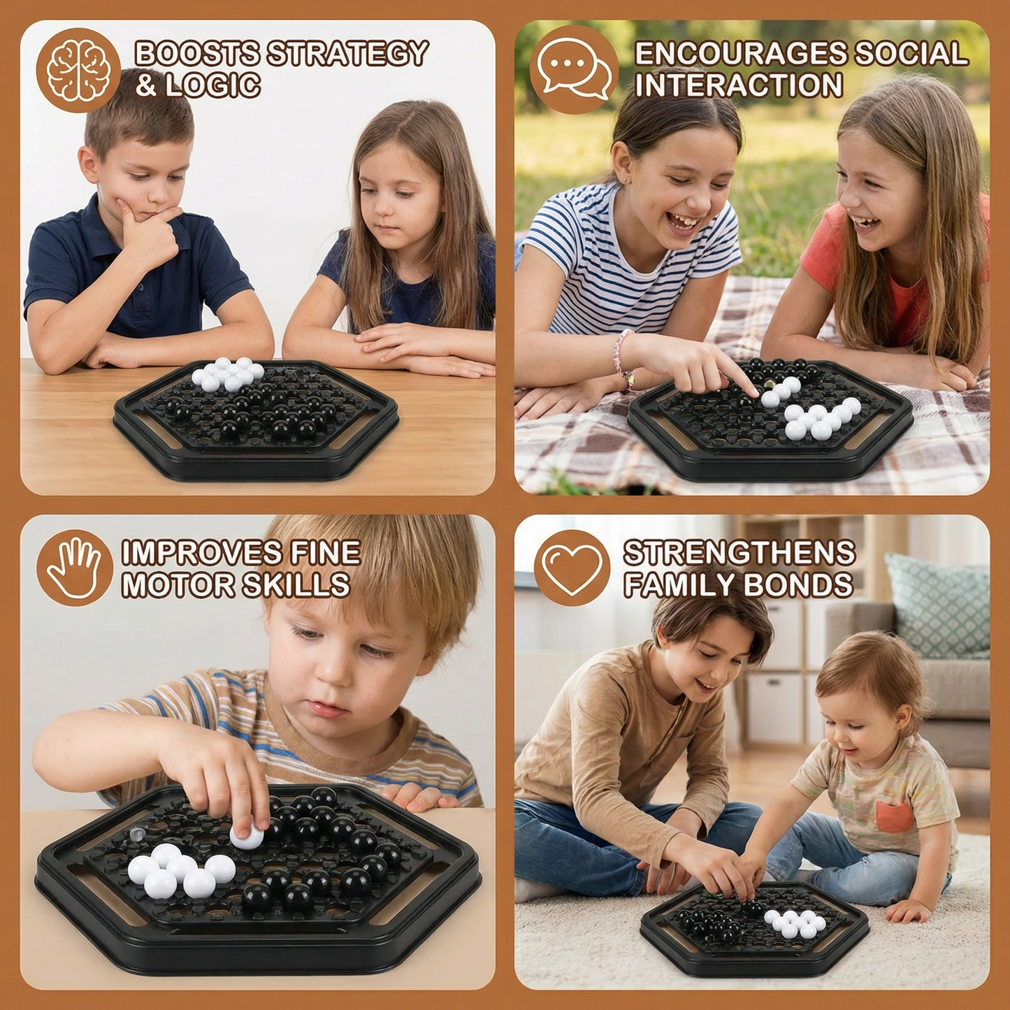 Push-Chess Family Strategy Game – Interactive Logic & Thinking Game for Kids