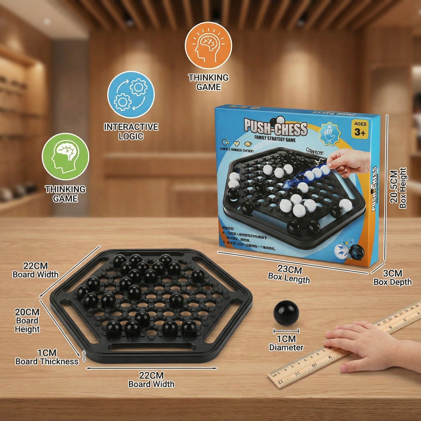 Push-Chess Family Strategy Game – Interactive Logic & Thinking Game for Kids