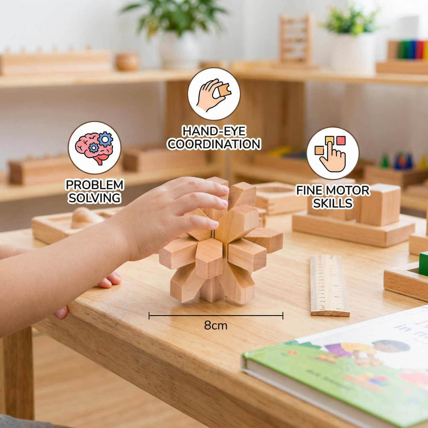 Montessori 3D Wooden Brain Puzzle - Early Learning Toy