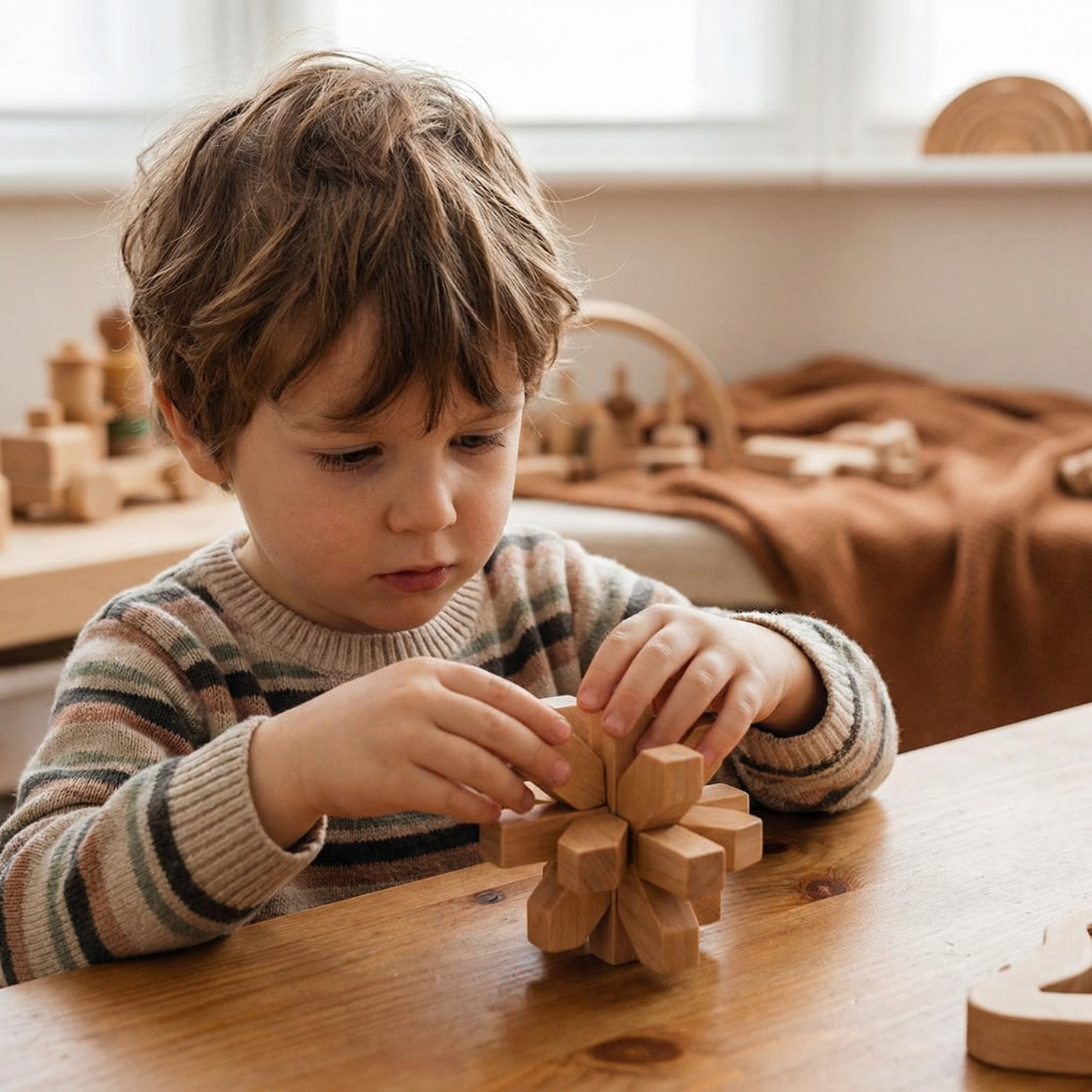 Montessori 3D Wooden Brain Puzzle - Early Learning Toy