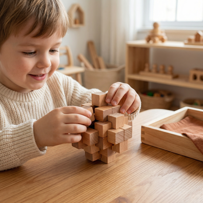 Montessori 3D Wooden Brain Puzzle - Early Learning Toy