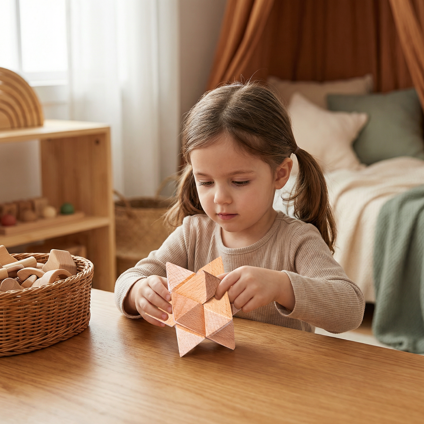 Montessori 3D Wooden Brain Puzzle - Early Learning Toy
