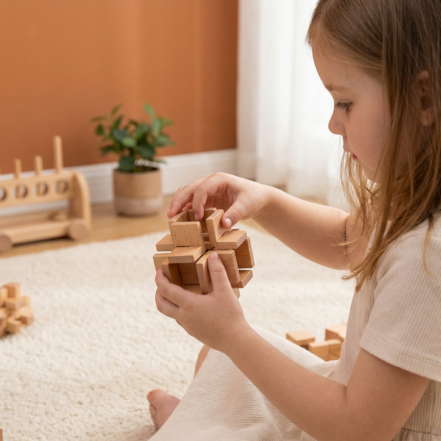 Montessori 3D Wooden Brain Puzzle - Early Learning Toy