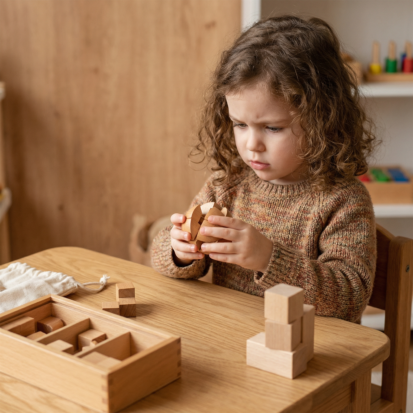 Montessori 3D Wooden Brain Puzzle - Early Learning Toy