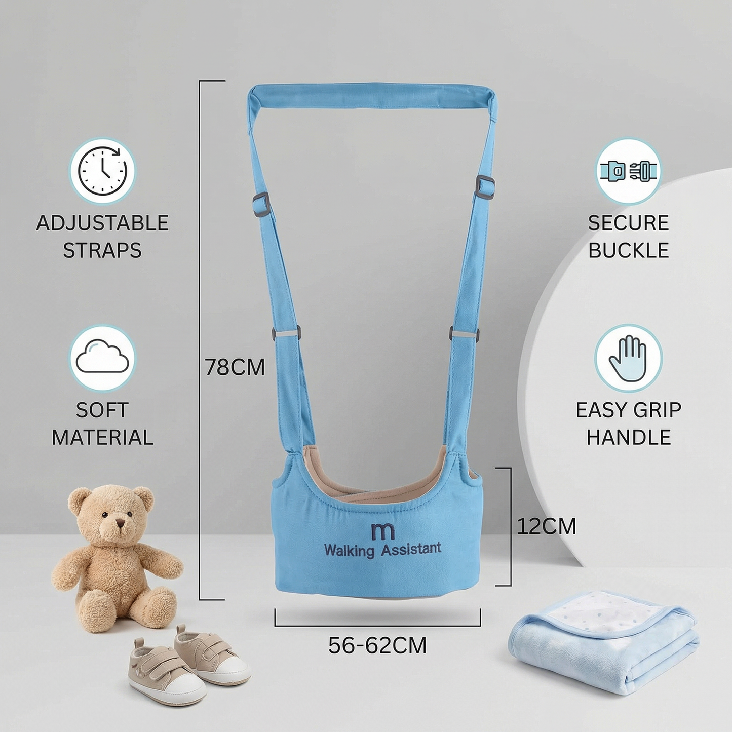 Adjustable Baby Walking Harness with Safety Strap
