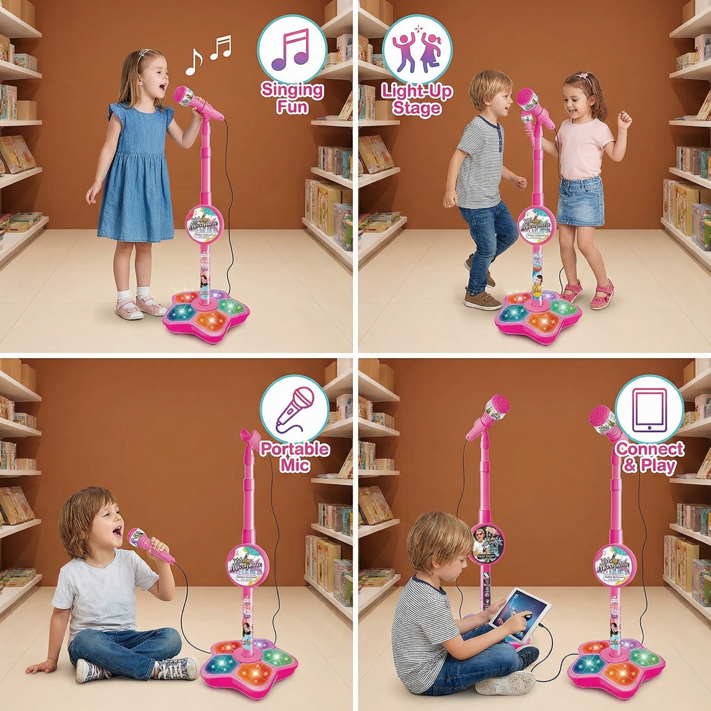 Kids Karaoke Machine with Microphone Stand – Singing Fun Set