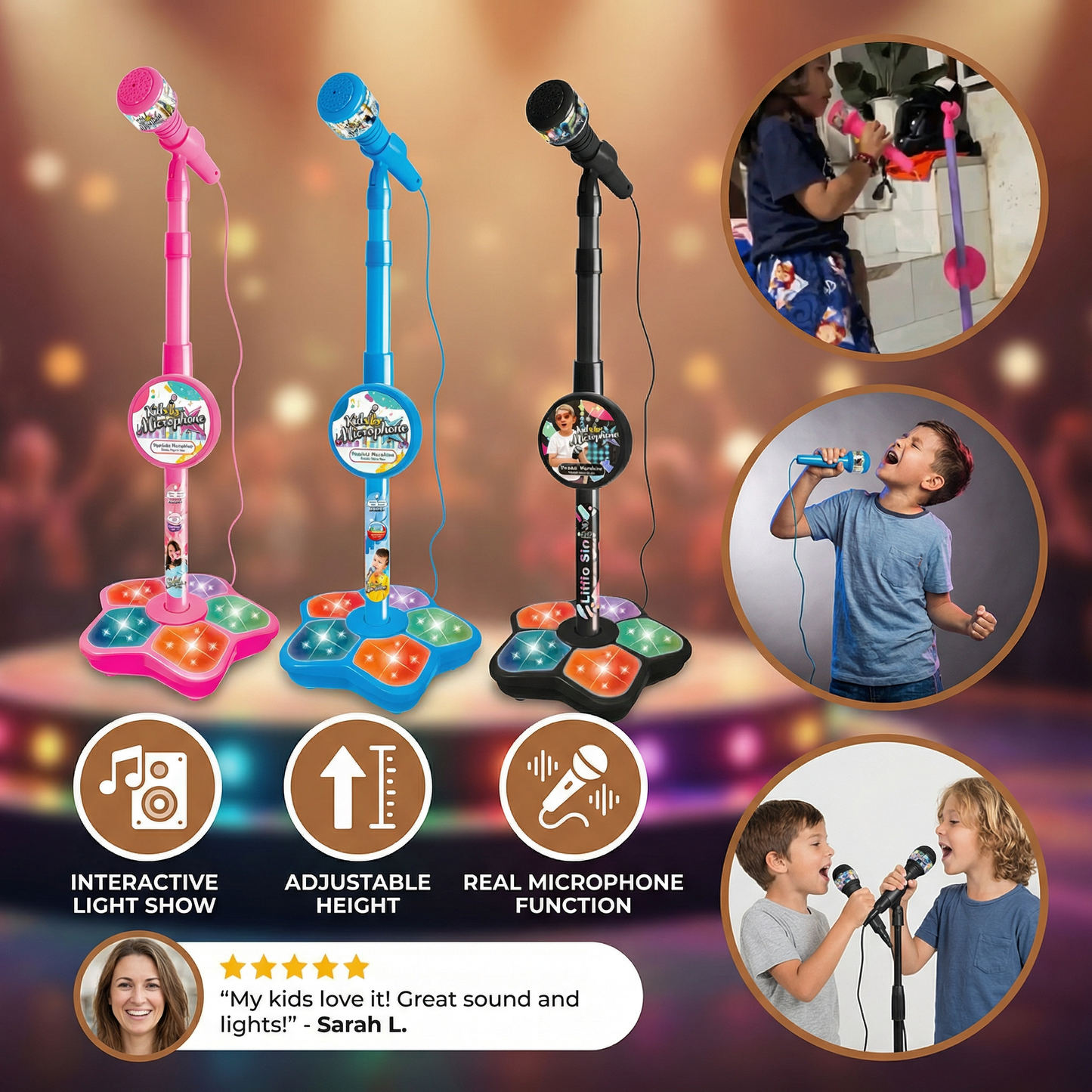 Kids Karaoke Machine with Microphone Stand – Singing Fun Set