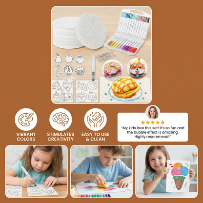 Creative Sponge Painting Art Set for Kids – DIY Bubble Effect Craft Kit