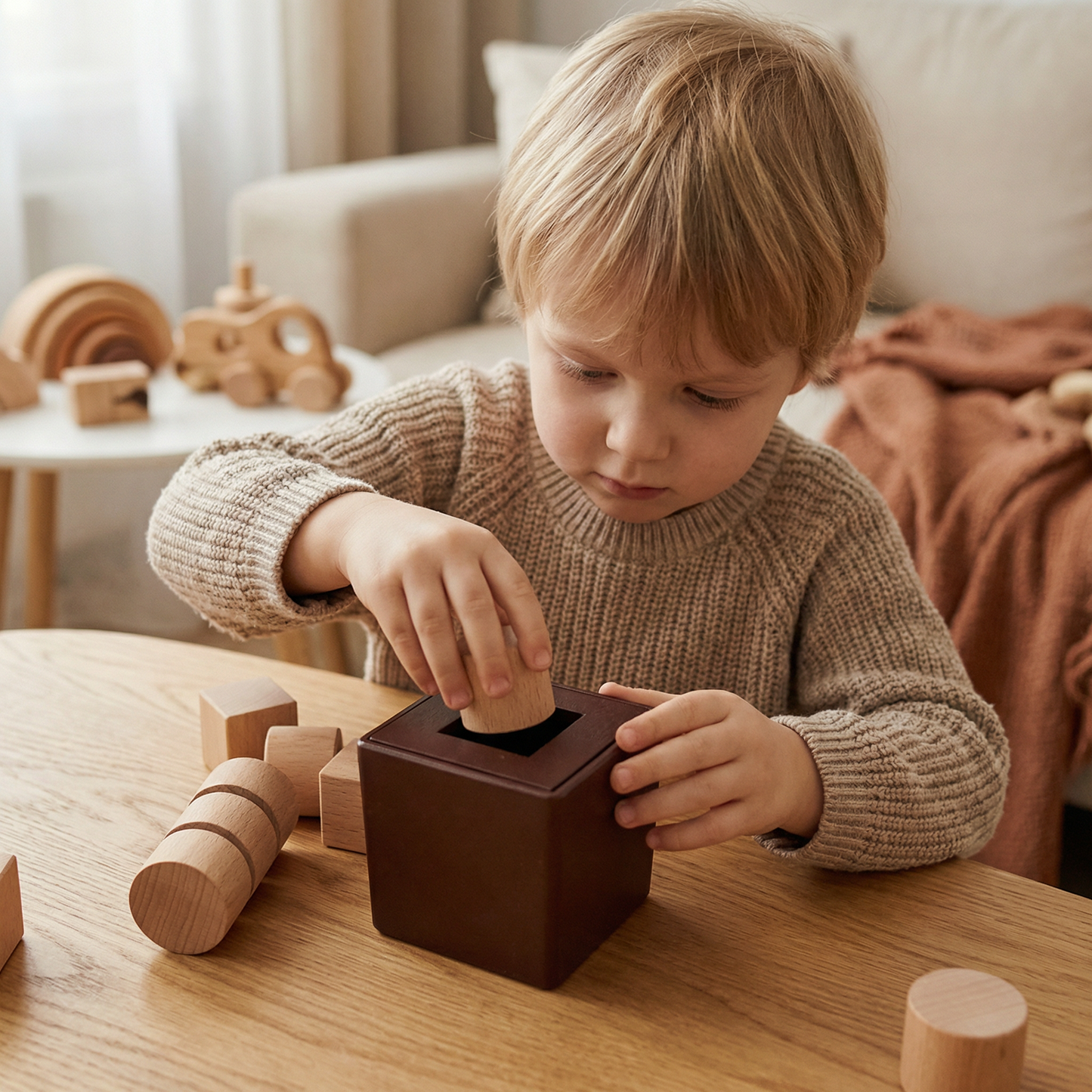 3D Wooden Logic Puzzle & Shape Challenge
